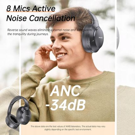 Awei Bluetooth5.0 Anc Czarne (AT2) - zdjęcie 4