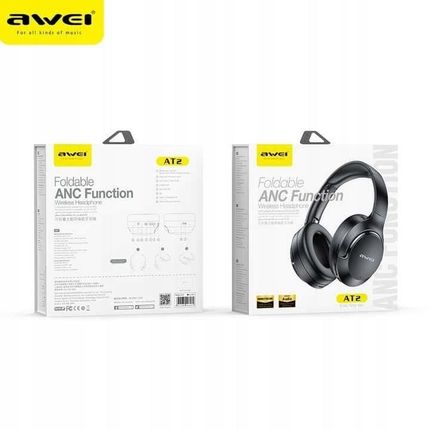 Awei Bluetooth5.0 Anc Czarne (AT2) - zdjęcie 2