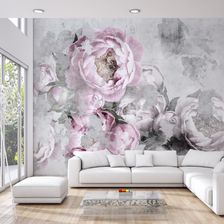 Muralo Fototapeta Ozdoba Ścienna Z Widokiem Na Abstrakcyjne Piwonie Beton Idealna Do Sypialni Tapeta Modnym Efektem 3D 460x300cm
