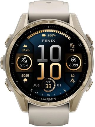 Garmin Fenix 8 43 mm Złoty z piaskowo-beżowym paskiem