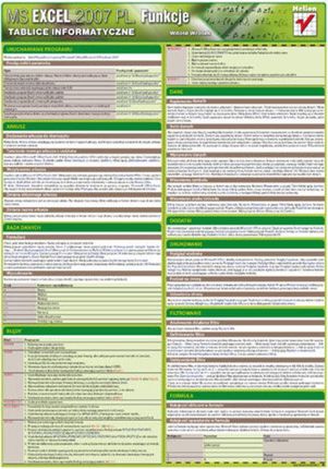 Tablice informatyczne. MS Excel 2007 PL. Funkcje. eBook.