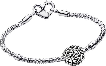 Pandora 15819 Bransoletka damska Zestaw startowy Open your heart, 19 cm