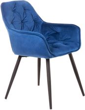 Zdjęcie Krzesło Flossi Welurowe Granatowe 57X63X84 Cm 802978 - Brzeg