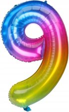 Zdjęcie Ravi 1X Balon Foliowy Duży Kolorowy 9 Na Urodziny Osiemnastka Rocznica 86Cm - Gołańcz