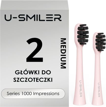 2 GŁÓWKI KOŃCÓWKI DO SZCZOTECZKI SONICZNEJ U-SMILER MEDIUM REGULARNE