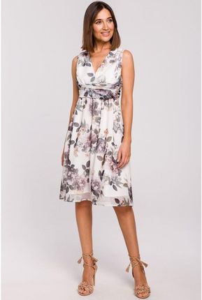 Stylove Sukienka damska w kwiaty Isondrie S225 biały S