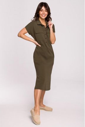 BeWear Sukienka damska midi Thazron B222 khaki L