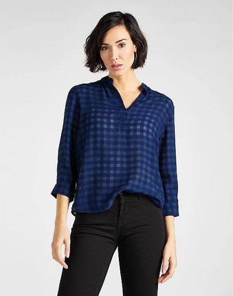 LEE ESSENTIAL BLOUSE DAMSKA BLUZKA W KRATĘ DARK NAVY L45VHTNM