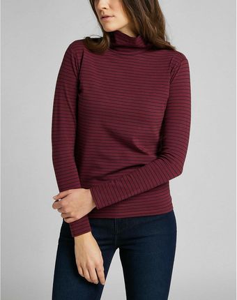 LEE STRIPED HIGH NECK DAMSKA KOSZULKA LONGSLEEVE REDRUM L40SCHOW