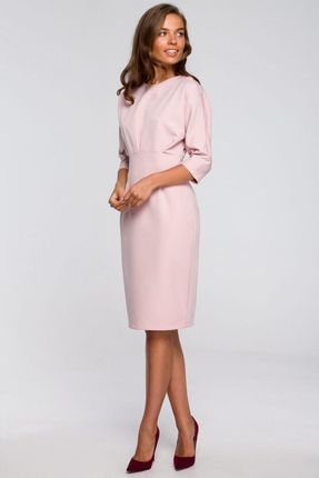 Stylove Sukienka damska midi Estrineve S242 pudrowy róż XL