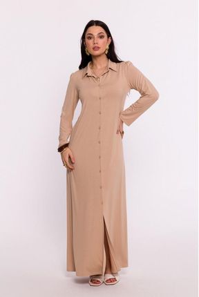 BeWear Sukienka damska maxi Drux B285 cappuccino S