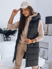 Dstreet Damska pikowana długa kamizelka Noelia Black XXL