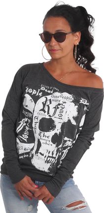 Yakuza Ladies Skull Script Longsleeve, czarny, XXL