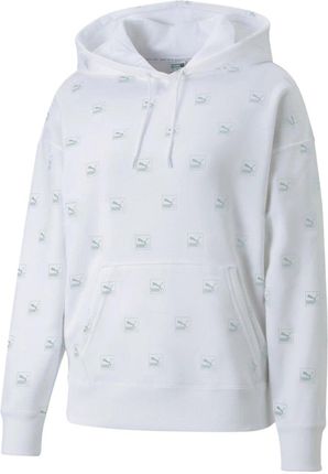 Puma Bluza damska Puma Brand Love AOP Hoodie FL biała 535706 02