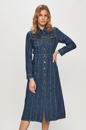 LEE LONGSLEEVE DRESS DAMSKA SUKIENKA JEANSOWA RINSE L50LNA36