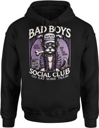 Bad Boys Social Club Męska bluza z kapturem (XL, Czarny)