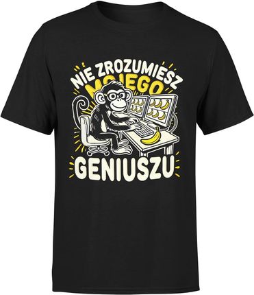Małpa Dla Informatyka Programisty Nie Zrozumiesz Mojego Geniuszu Z Małpą Męska koszulka (M, Czarny)