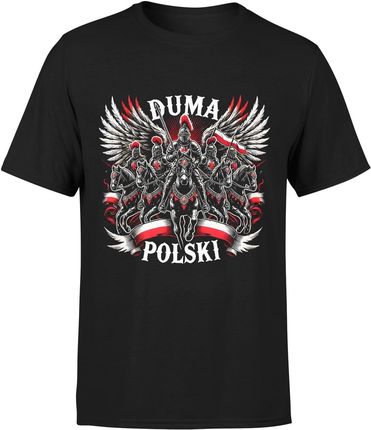 Husaria Duma Polski Polska Męska koszulka (S, Czarny)