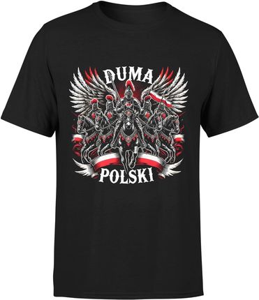 Husaria Duma Polski Polska Męska koszulka (XL, Czarny)
