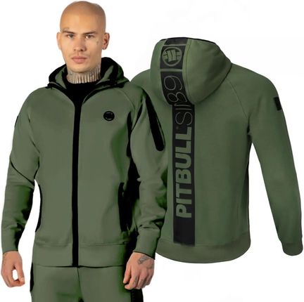 Bluza rozpinana z kapturem Pit Bull 300 Interlock Hermes '24 - Oliwkowa S