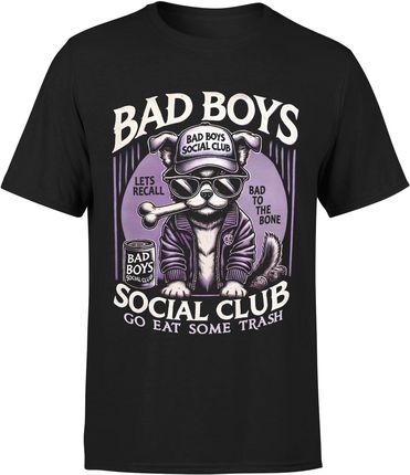 Bad Boys Social Club Męska koszulka (L, Czarny)