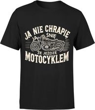 Ja nie chrapie ja śnie że jeżdzę motocyklem Męska koszulka (L, Czarny)