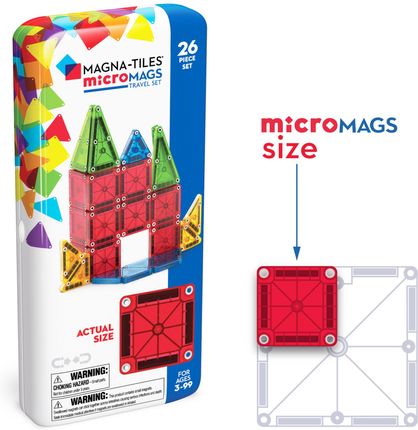 Magna-Tiles Klocki Magnetyczne Travel Micromags 26el.