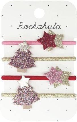 Rockahula Kids Gumki Do Włosów Dla Dziewczynki 4szt. Jolly Glitter xmas Tree (x502)