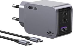 Ugreen 25871 Nexode Pro Ładowarka Sieciowa 65W Gan Srebrna / 2X Usb-C