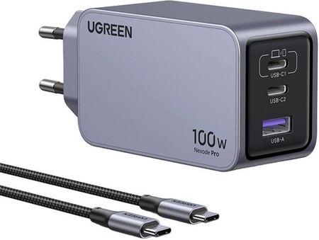 Ugreen Nexode 3- Port Szybka Ładowarka Gan 100 W / 2X Usb-C Usb