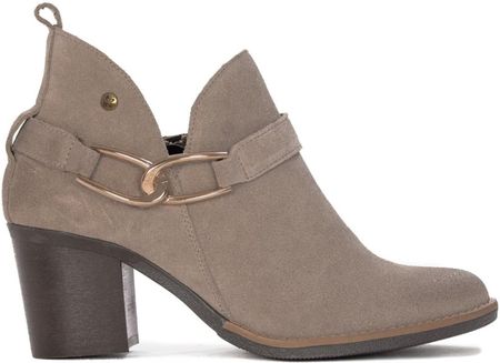 Zamszowe botki damskie na obcasie Maciejka 06247-04 Beige 40