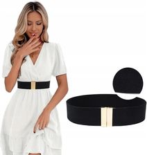 Pasek Damski Czarny Szeroki Elastyczny 80-100CM Do Sukienki Marynarki