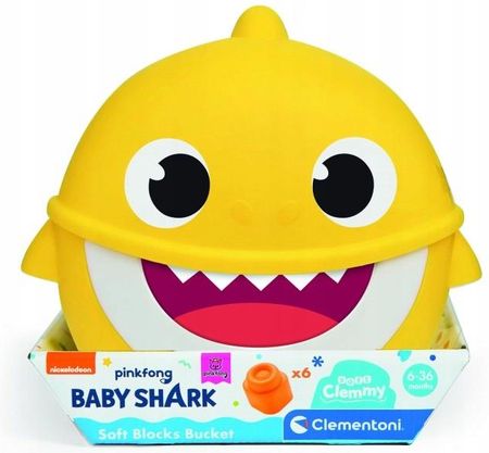 Clementoni Klocki Miękkie Clemmy Wiaderko Baby Shark 17427