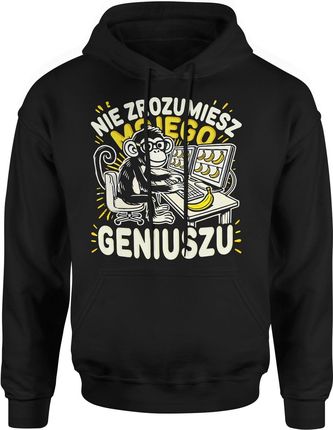 Małpa Dla Informatyka Programisty Nie Zrozumiesz Mojego Geniuszu Z Małpą Męska bluza z kapturem (M, Czerwony)