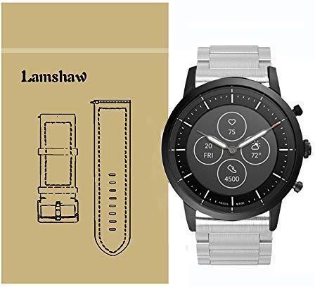 LvBu Armband Kompatibel mit Fossil Collider HR, Quick Release Leder Classic Ersatz Uhrenarmband für Fossil Hybrid Smartwatch HR Collider/Fossil Collider Hybrid Smartwatch (Coffee