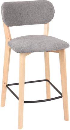 Hoker do kuchni z podnóżkiem Boston, drewniany, szary