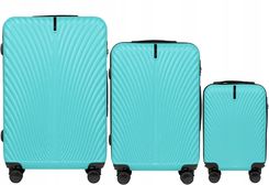 SN120-3, Zestaw 3 Walizek (L,M,XS) Wings ABS+, Light Blue