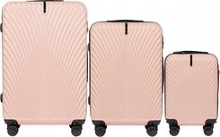 SN120-3, Zestaw 3 Walizek (L,M,XS) Wings ABS+, Pink