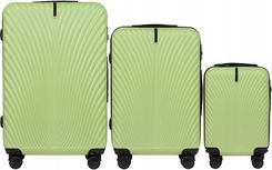 SN120-3, Zestaw 3 Walizek (L,M,XS) Wings ABS+, Pistachio