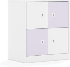 Entelo Szafa Blox Colours 70 2PP 4F1 706x466x813 korpus biały/2x front biały i 2x front pastelowy fioletowy