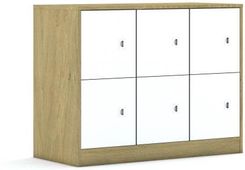 Entelo Szafa Blox Base 110 2PP 6F1 1049x466x813 korpus dąb/6x front biały