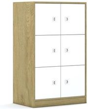 Entelo Szafa Blox Base 70 3PP 6F1 706x466x1165 korpus dąb/6x front biały