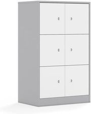 Entelo Szafa Blox Base 70 3PP 6F1 706x466x1165 korpus szary/6x front biały