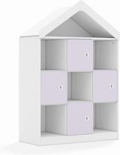 Entelo Regał Blox Colours 110 3PP 4F1 z daszkiem 1049x466x1575 korpus biały/4x front pastelowy fioletowy