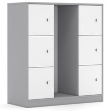 Entelo Regał na pojemniki Blox Base 110 3PG 6F1 1049x466x1165 korpus szary/6x front biały