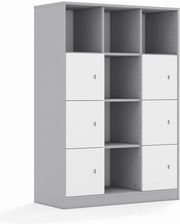 Entelo Regał Blox Base 110 4PP 6F1 1049x466x1517 korpus szary/6x front biały