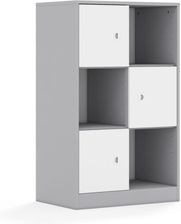 Entelo Regał Blox Base 70 3PP 3F1 706x466x1165 korpus szary/3x front biały wariant 1