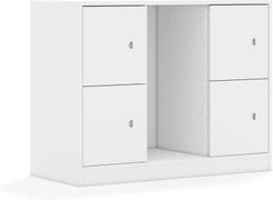 Entelo Regał na pojemniki Blox Base 110 2PG 4F1 1049x466x813 korpus biały/4x front biały