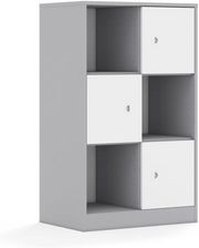 Entelo Regał Blox Base 70 3PP 3F1 706x466x1165 korpus szary/3x front biały wariant 2