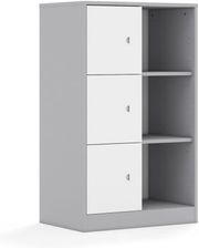 Entelo Regał Blox Base 70 3PP 3F1 706x466x1165 korpus szary/3x front biały wariant 3